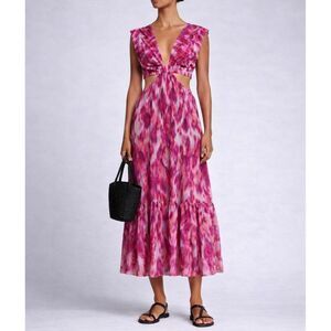 NEW Jason Wu Poplin Water Color Cut Out Maxi Dress